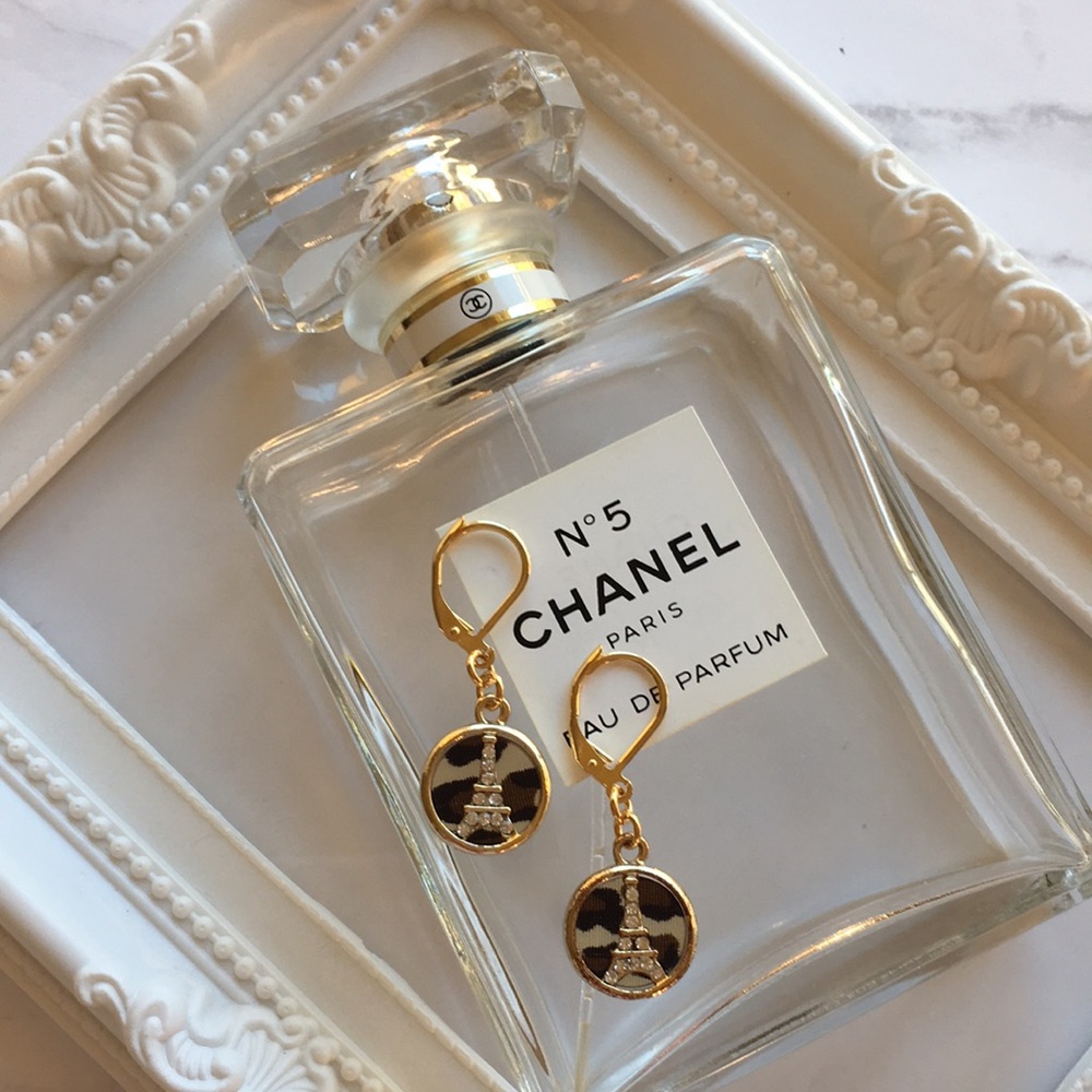 Paris Eiffel Tower Gold Earrings. Lead & Nickel Free